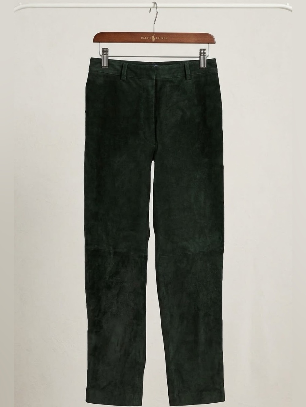 Vintage Y2K Lauren Ralph Lauren Dark Green Suede Pants - Picture 2 of 11